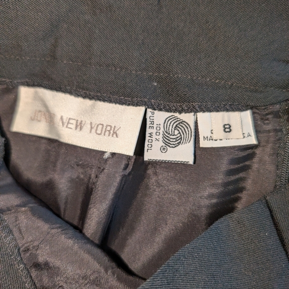 Vintage Jones New York Womens 8 Straight Skirt 100% Wool Black Classic Office - Picture 4 of 5